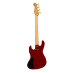 Sadowsky Limited Edition 2023 Metro Line Standard J-Style Bass Guitar in Majestic Red Transparent Satin with maple neck and chrome hardware.