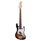 Sadowsky Metro Express 21-fret hybrid P/J 5-string bass guitar in vintage sunburst high polish finish, showing the body and neck.