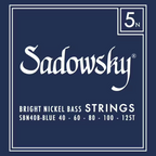 Sadowsky Blue Label 5-string bass strings with nickel wound, taperwound, in a packaging label with string gauge 40-125T.