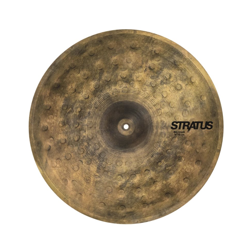 Sabian SD1806 18-inch Stratus Dry Crash cymbal with a matte finish and textured surface for a dry, focused sound.