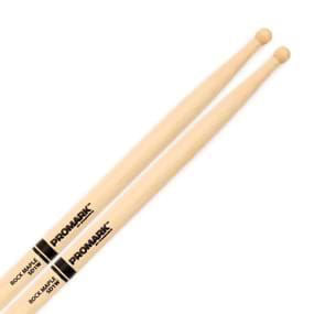 ProMark SD1W Maple Wood Tip Drumsticks with natural wood finish, showing the sticks' length and smooth tips for drums.