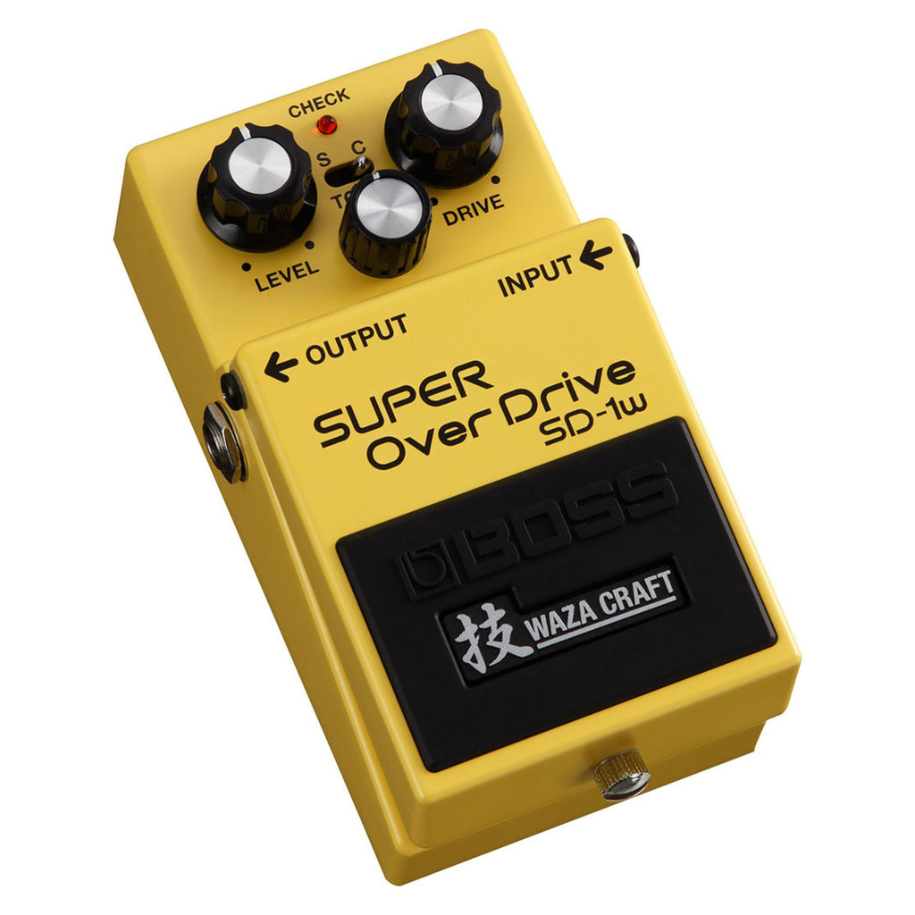 BOSS SD-1W Super Overdrive Waza Craft effects pedal with black casing and control knobs for guitar tone enhancement.