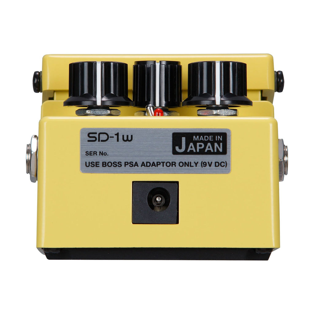 BOSS SD-1W Super Overdrive Waza Craft effects pedal with a compact metal enclosure and control knobs on top.