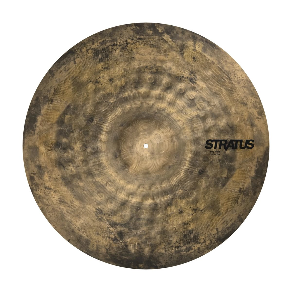 Sabian SD2410 24-inch Stratus Dry Ride cymbal with a matte finish and intricate hammering details.