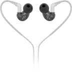 Behringer SD251-CK Pro in-ear studio headphones in black with sleek design and silicone ear tips.