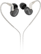 Behringer SD251-CK Pro in-ear studio earphones in black with ergonomic design and detachable cables.