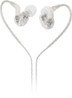 Behringer SD251-CL Pro in-ear studio earphones with clear ear tips and sleek black design for professional audio monitoring.
