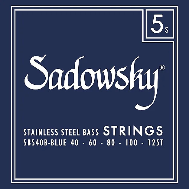 Sadowsky Blue Label 5-Str Bass Strings Stainless Steel (40-125T) Taperwound