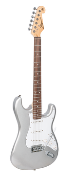 SX ST Style Electric Guitar and Amplifier Pack in Metallic Silver