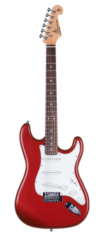 SX Essex ST Style Full Size Electric Guitar in Candy Apple Red & Amp Pack