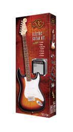 SX ST Style Electric Guitar and Amplifier Pack in Metallic Silver