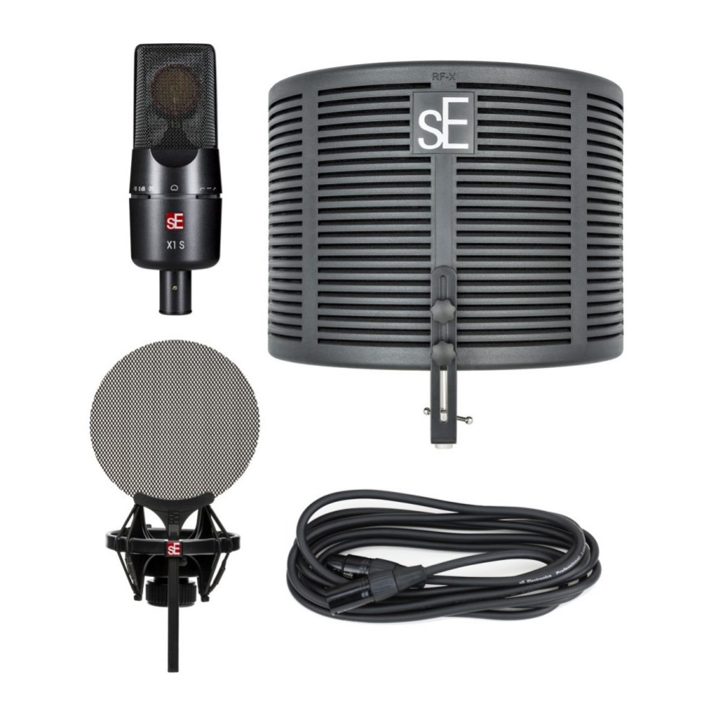 sE Electronics X1 S Studio Bundle with Large Diaphragm Condenser Microphone, RF-X, Shock Mount and Pop Filter