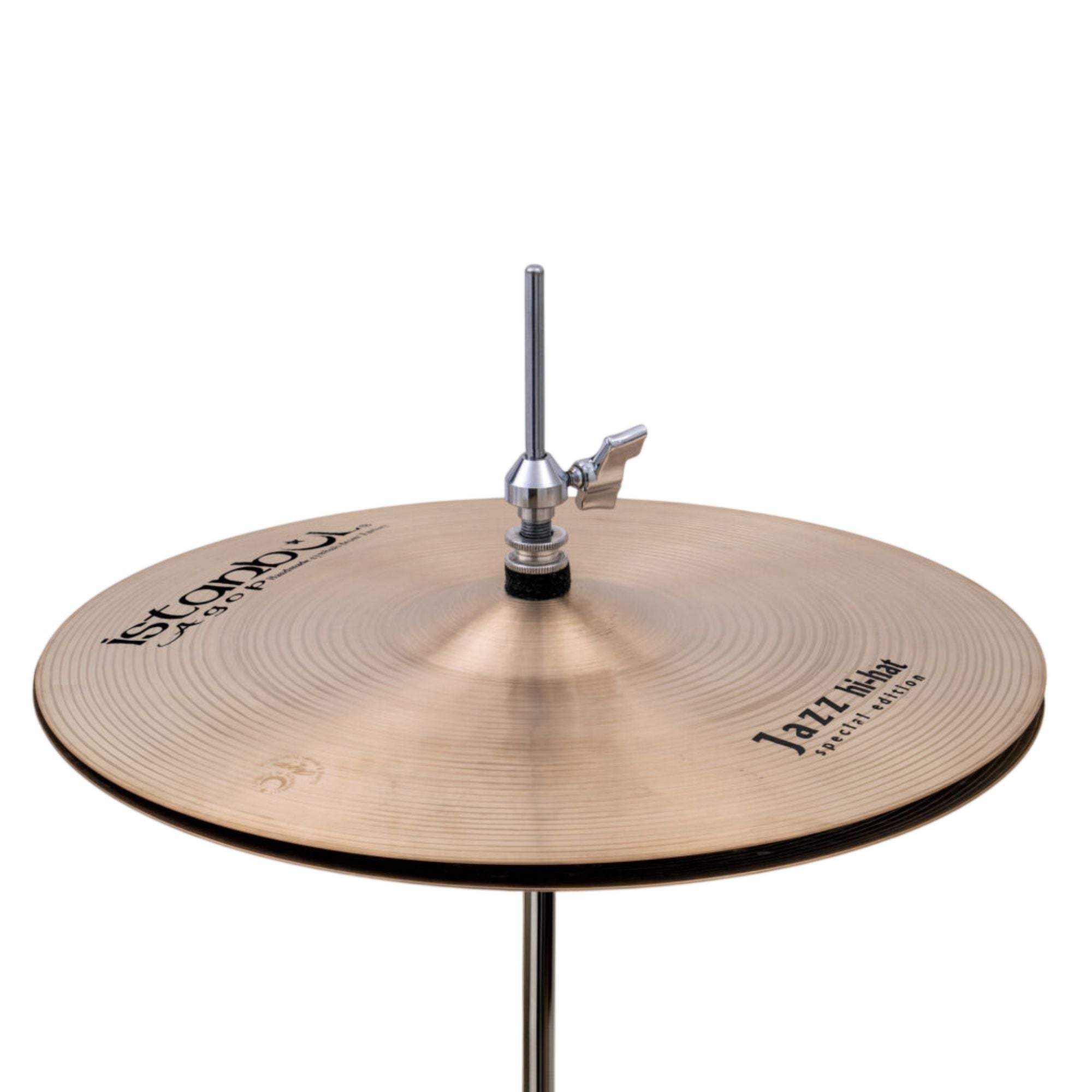 Istanbul 14-inch Istanbul Agop Special Edition hi-hat cymbals set, showing the textured surface and brand logo.