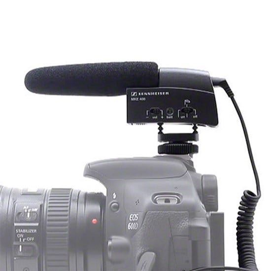 Sennheiser MKE400 Pre-Polarised Condenser Small Shotgun Mic for Video Cameras