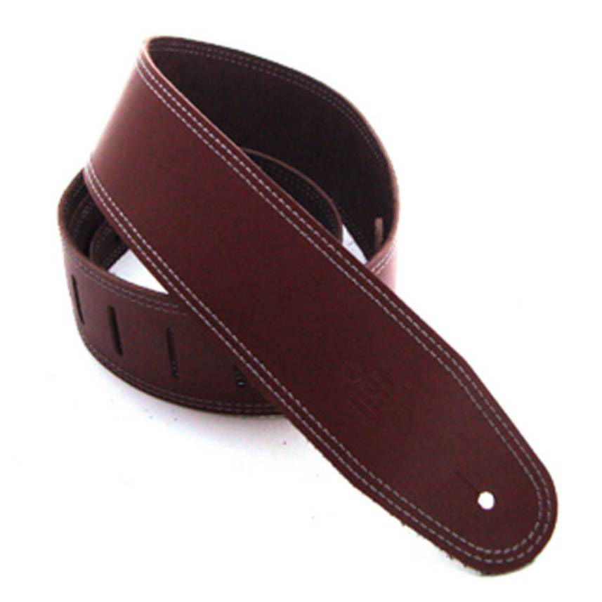 DSL Straps Classic Series Single Ply Guitar Strap 2.5in - Maroon/Grey Stitch
