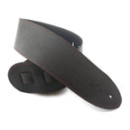 DSL Straps Classic Series Single Ply Guitar Strap 3.5in - Black/Brown Stitch