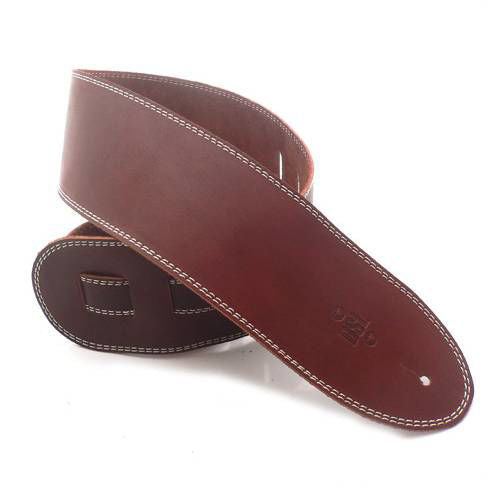 DSL Straps Classic Series Single Ply Guitar Strap 3.5in - Maroon/Beige Stitch