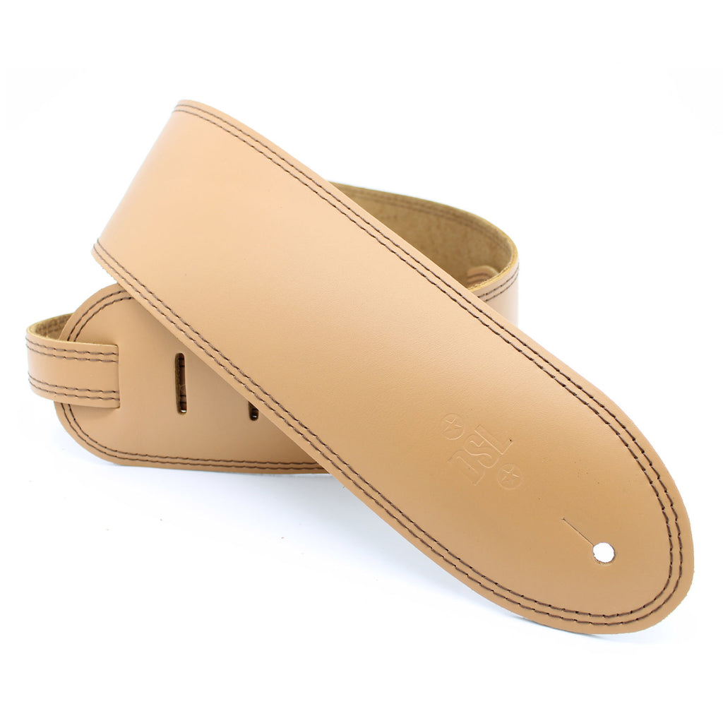DSL Straps Classic Series Single Ply Guitar Strap 3.5in - Tan/Brown Stitch