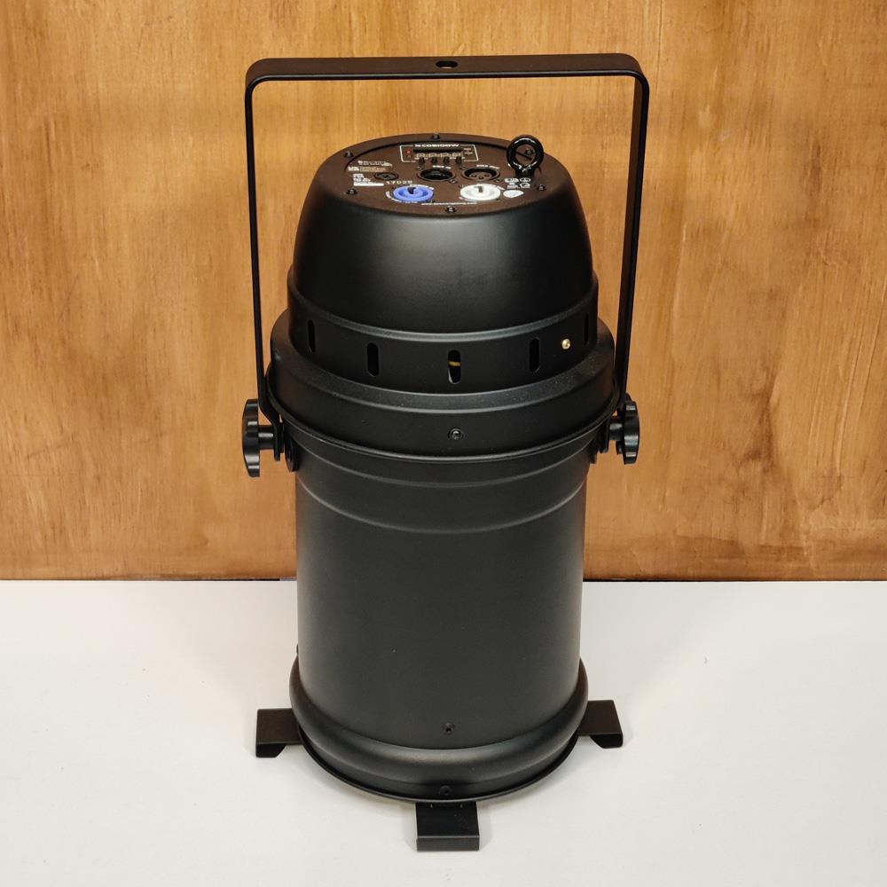 Beamz 100W Warm White COB LED Parcan stage light with manual zoom, showing the compact design and adjustable lens.