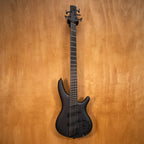 Ibanez SRMS625EX Iron Label 5-String Bass Guitar in Black Flat (B-Stock)