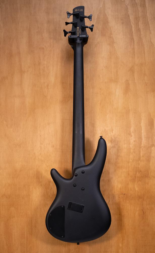 Ibanez SRMS625EX Iron Label 5-String Bass Guitar in Black Flat (B-Stock)