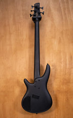Ibanez SRMS625EX Iron Label 5-String Bass Guitar in Black Flat (B-Stock)