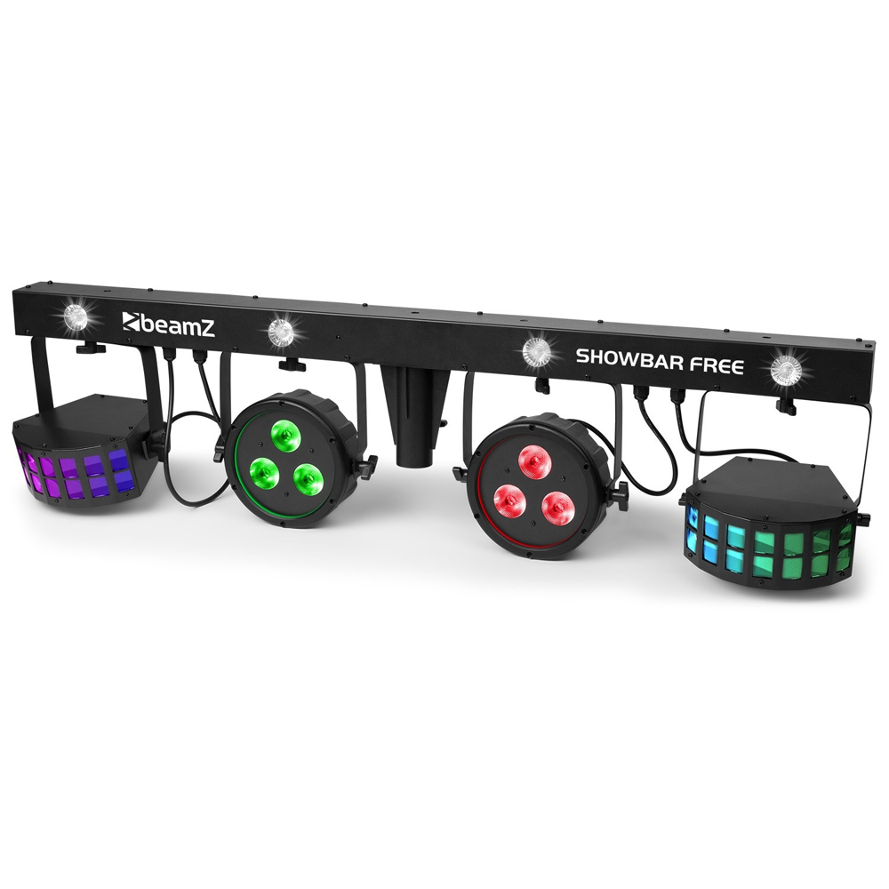 Beamz SHOWBAR-FREE 2x Par 2x Derby and Strobe
