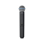 Shure BLX288/BETA58 wireless dual handheld microphone system with two BETA58 microphones on a black background