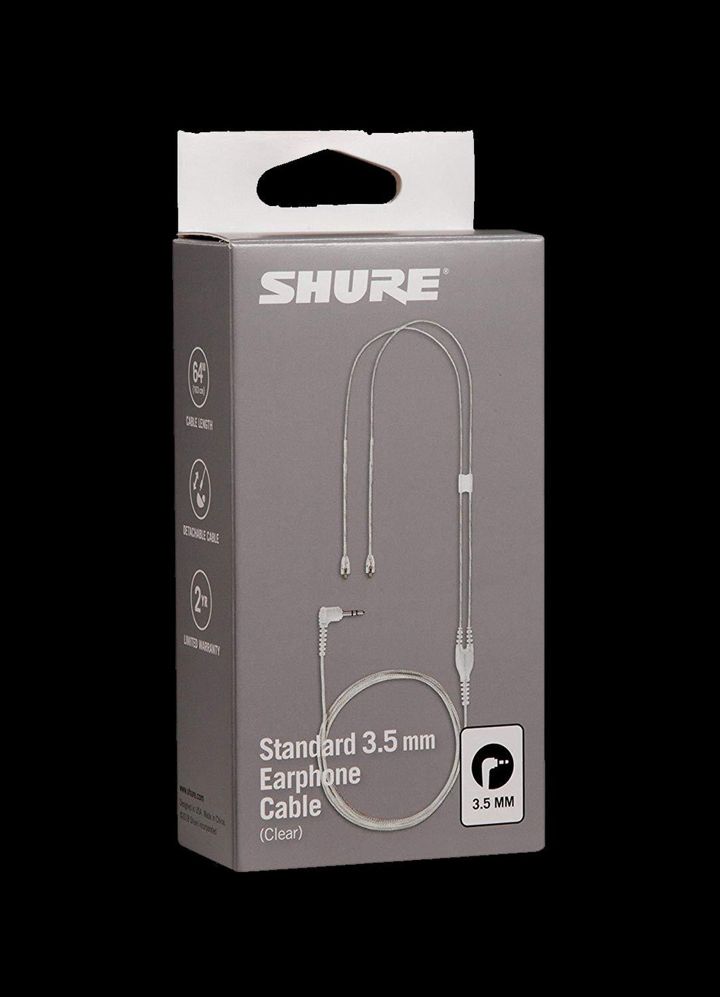 Shure EAC64CL clear detachable cable, 64-inch length, for SE315, SE425, and SE535 in PA accessories category