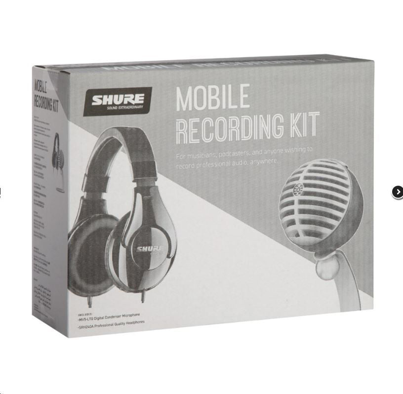 Shure Mobile Recording Kit (1 x MV5 Microphone, 1 x SRH240 Headphones)