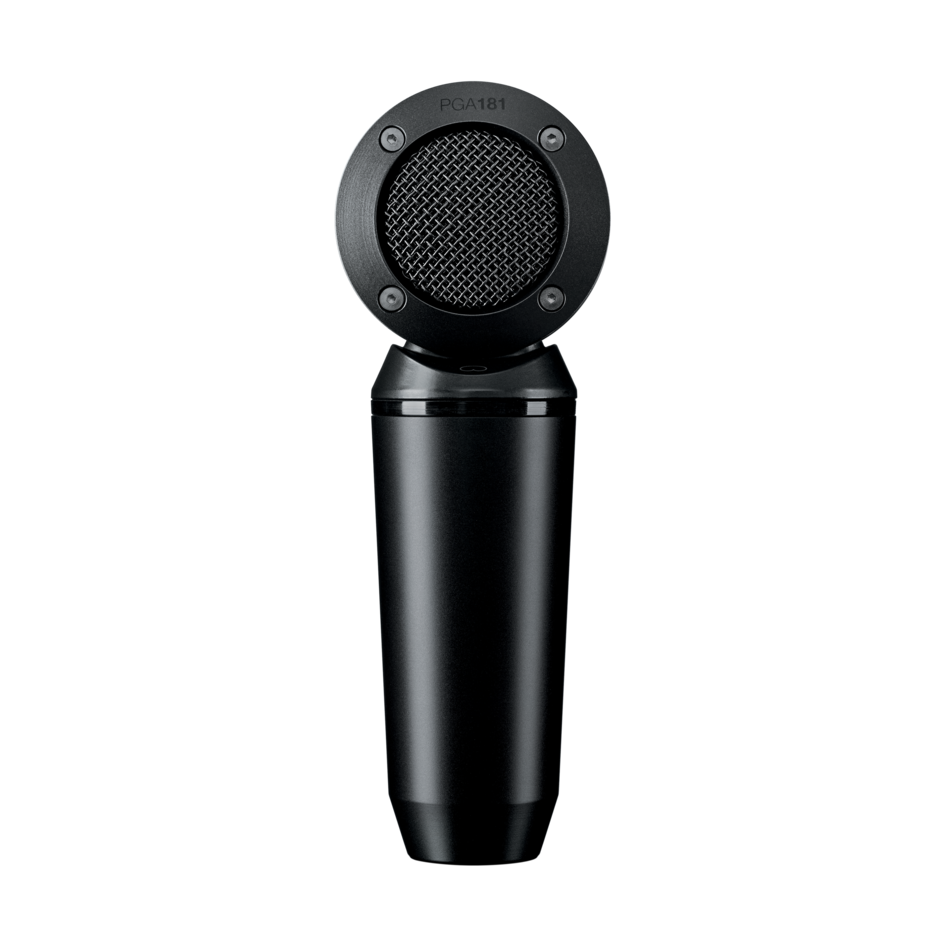 Shure PGA181 side-address cardioid condenser microphone with XLR connection, wired live microphone for professional audio recording.
