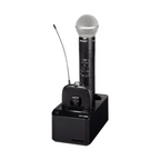 Shure SBC203 dual docking recharging station for SB903 wireless microphones, with two microphone charging ports and indicator lights.