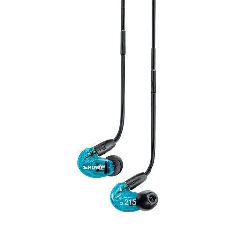 Shure SE215 Sound Isolating In-Ear Monitors - Translucent Blue (IEM)