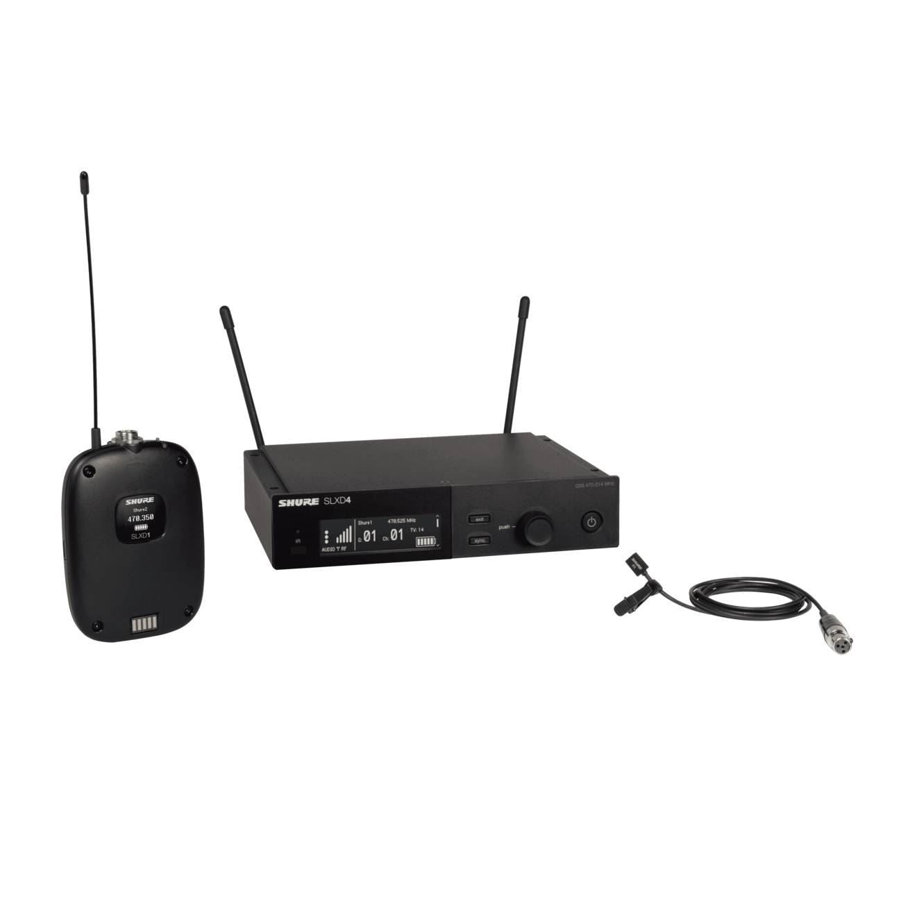 Shure SLX-D System with SLXD1 Transmitter, WL93 Mic & SLXD4 Digital Wireless Receiver