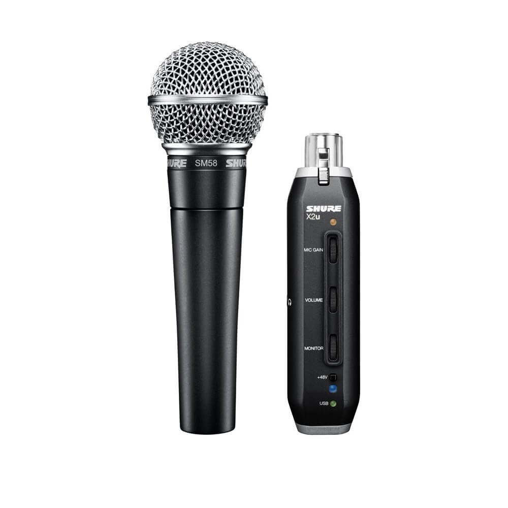 Shure SM58 Dynamic Vocal Microphone with X2U USB Adapter