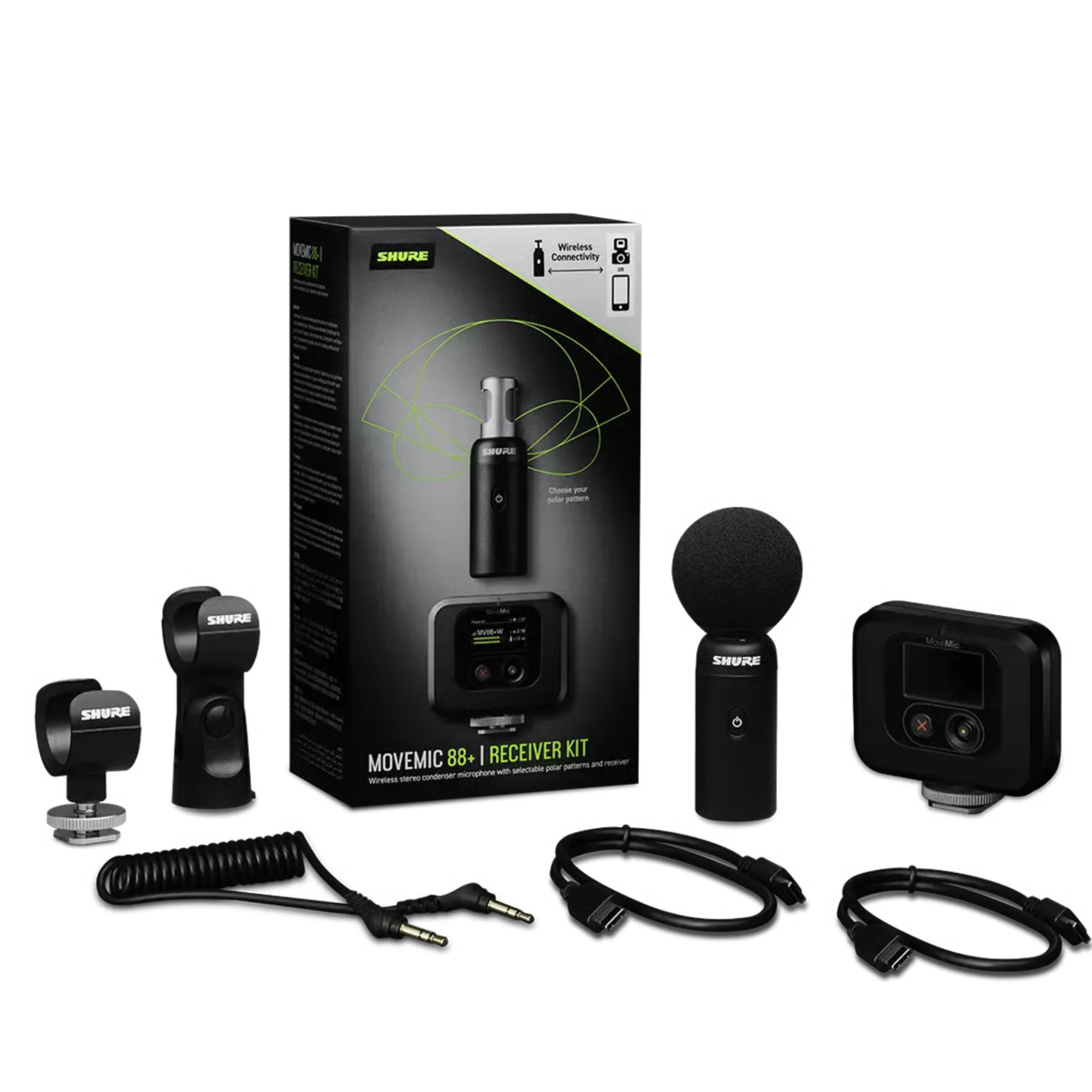 Shure Movemic 88+ Wireless Stereo Microphone & MoveMic Receiver Kit