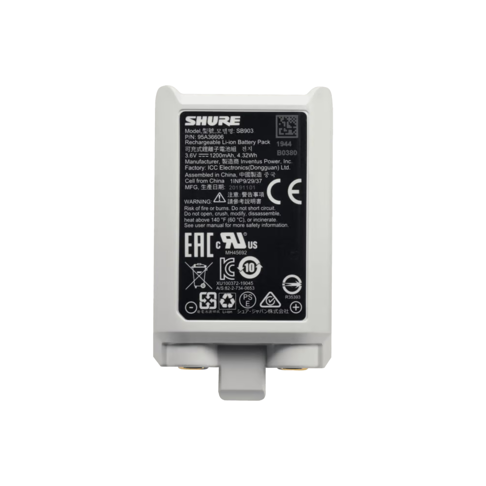 Shure SB903 Lithium-ion battery for SLX-D Wireless Transmitters