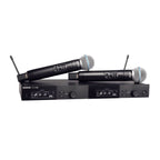 Shure SLXD dual wireless microphone system with Beta 58 microphones and L57 wireless receiver, professional live sound equipment