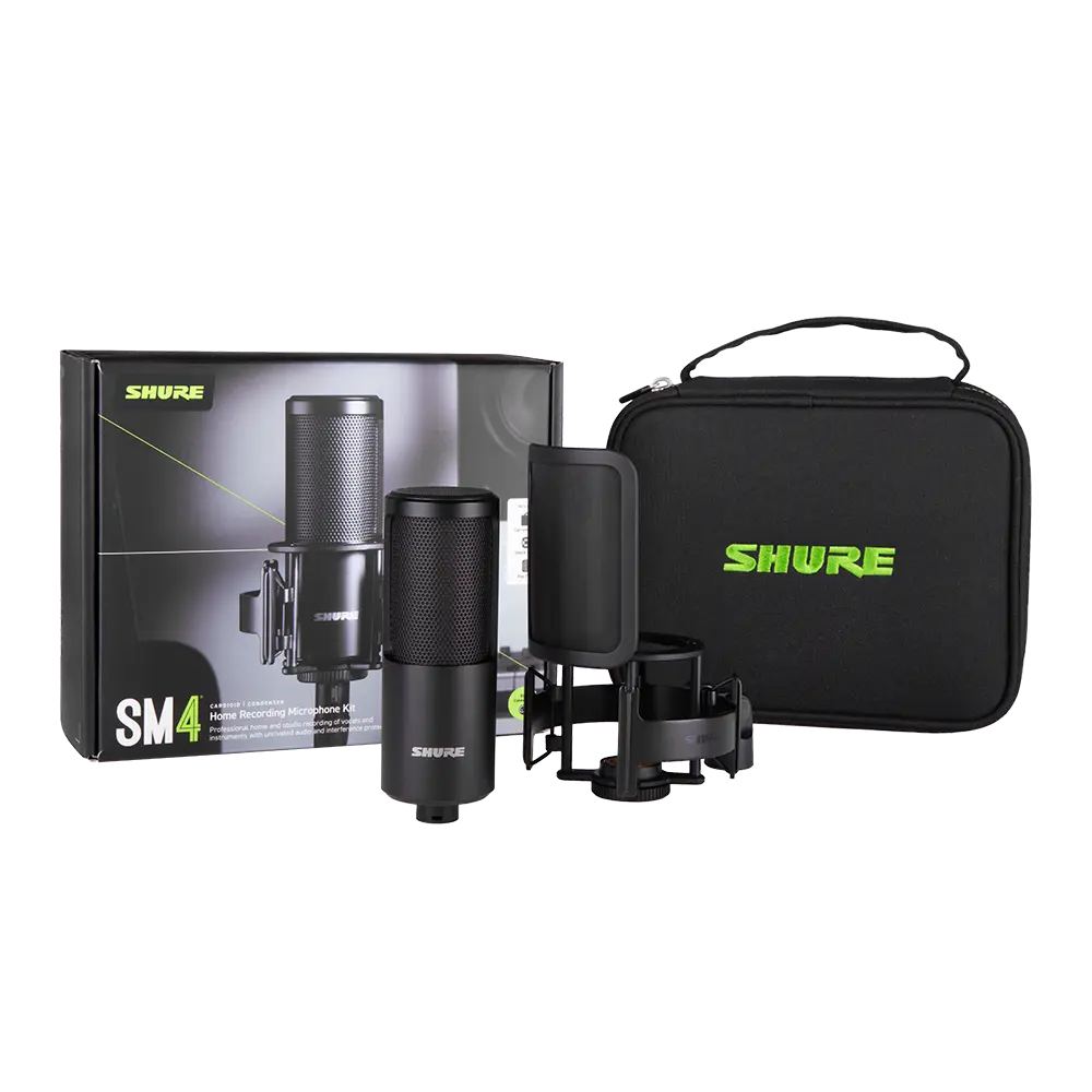 Shure SM4 Dual-Diaphragm Condenser Microphone w/Hard Mount and Case - Black