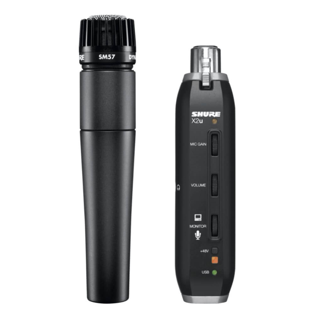 Shure SM57 Dynamic Instrument Microphone w X2U USB Adapter
