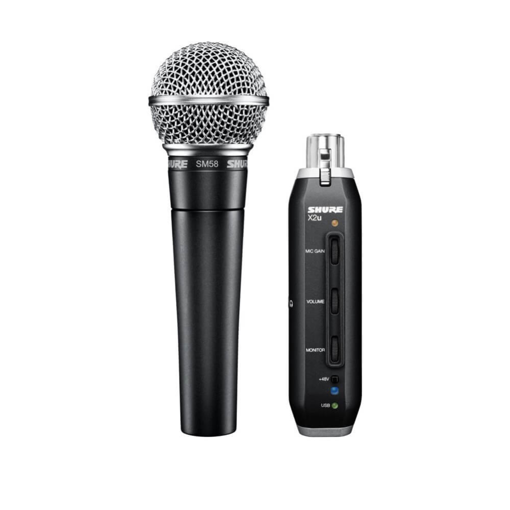 Shure SM58 Dynamic Vocal Microphone with X2U USB Adapter