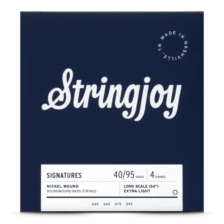 Stringjoy Extra Light Gauge (40-95) 4 String Long Scale Nickel Wound Bass Guitar Strings
