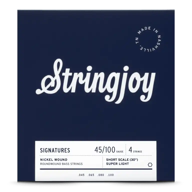 Stringjoy Super Light Gauge (45-100) 4 String Short Scale Nickel Wound Bass Guitar Strings