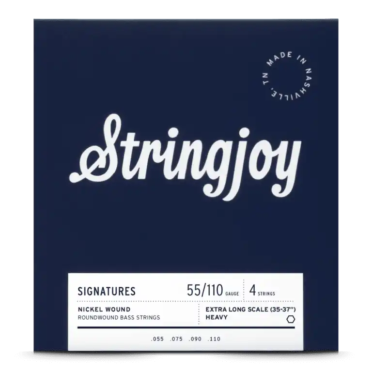 Stringjoy Heavy Gauge (55-110) 4 String Extra Long Scale Nickel Wound Bass Guitar Strings