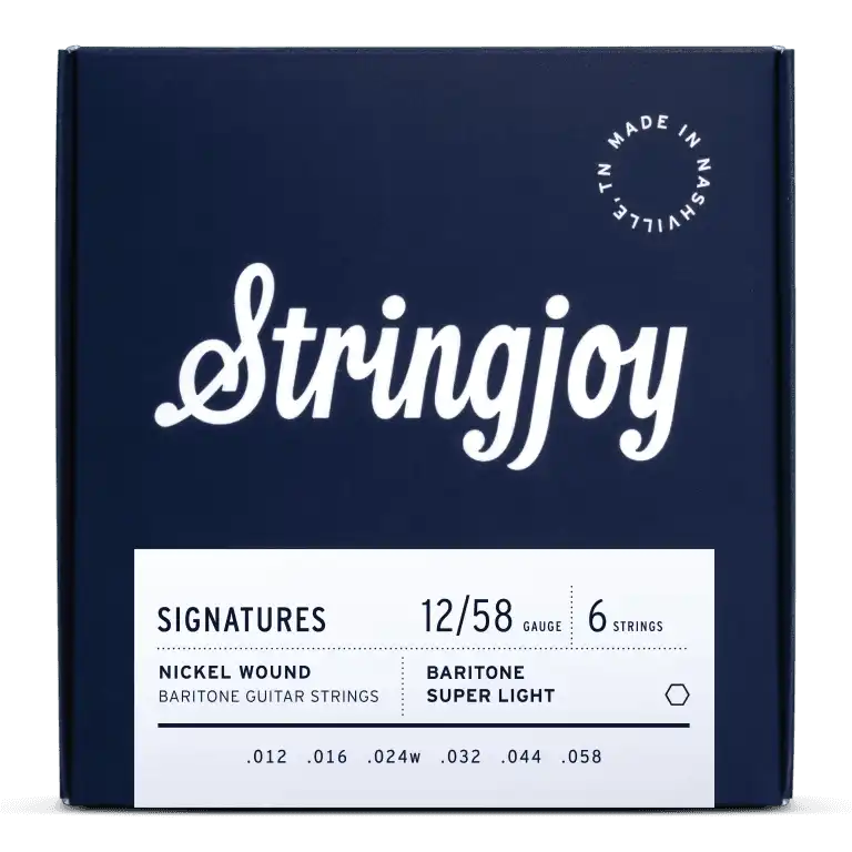 Stringjoy Signatures Baritone Balanced Super Light Gauge 12-58 Nickel Wound Electric Guitar Strings
