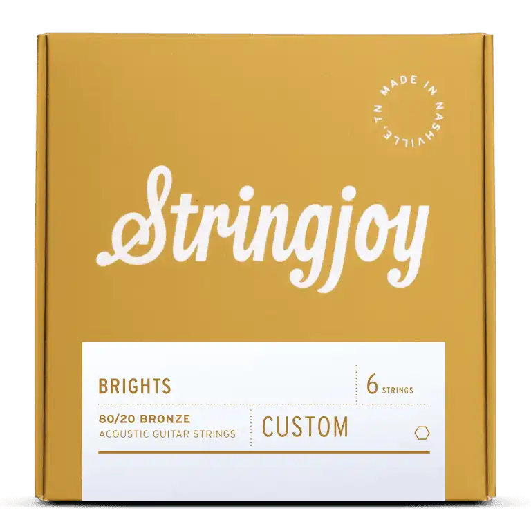Stringjoy Brights Custom 6 String 80/20 Bronze Acoustic Guitar Strings