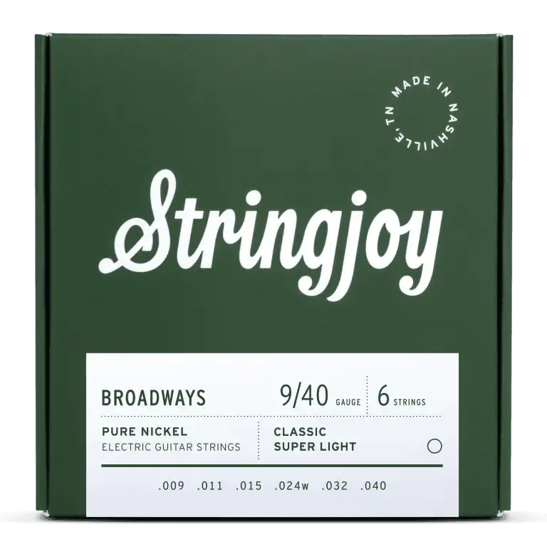 Stringjoy Broadways Classic Super Light Gauge 9-40 Pure Nickel Electric Guitar Strings