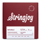 Stringjoy Naturals Light Gauge phosphor bronze acoustic guitar strings, 12-54, shown on the product packaging.