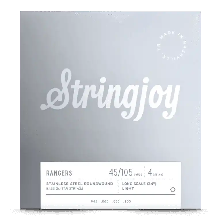Stringjoy Rangers Light Gauge (45-105) 4 String Long Scale Stainless Steel Bass Guitar Strings