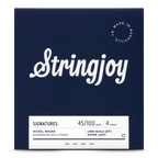 Stringjoy Super Light Gauge bass guitar strings, nickel wound, 4-string long scale set for bass guitars, model SJBA45100LS.